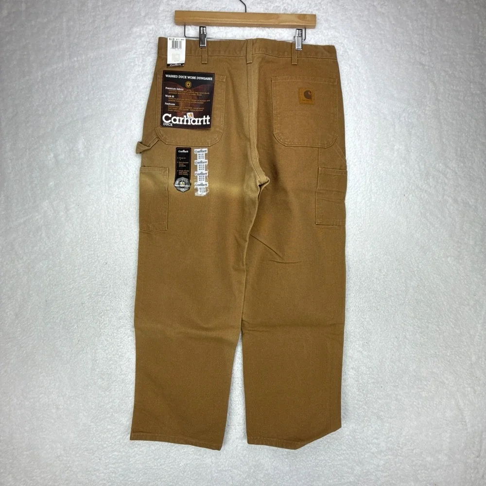Carhartt Washed Duck Work‎ Dungaree Pants B11 BRN 36x30 Mens USA NOS NWT